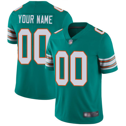 Limited Aqua Green Men Alternate Jersey NFL Customized Football Miami Dolphins Vapor Untouchable